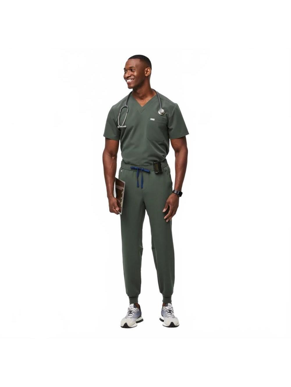 Figs Tansen Slim Short Jogger Scrub Pants Moss Green Men's Size XS NWT